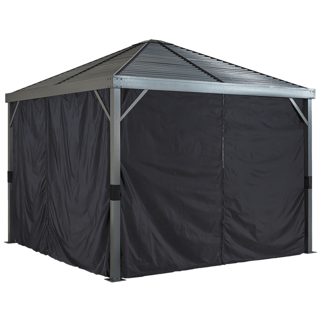 Sojag Black Curtains For Sanibel Gazebo, 10 Ft. X 10 Ft., Polyester, Outdoor Shades