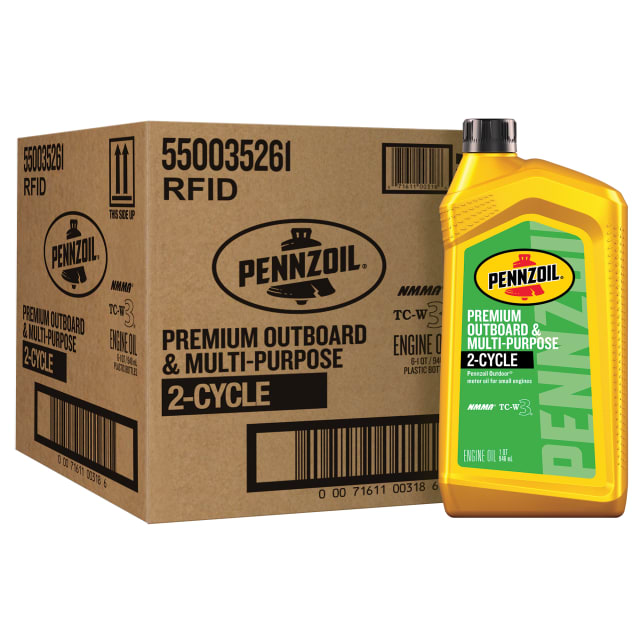 Pennzoil Outdoor Premium Outboard & Multi-Purpose 2-Cycle Engine Oil, 1 Quart (6 Pack)