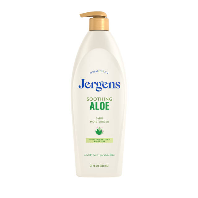 Jergens Soothing Aloe Body Lotion For Dry Skin, Moisturizer, 21 fl oz