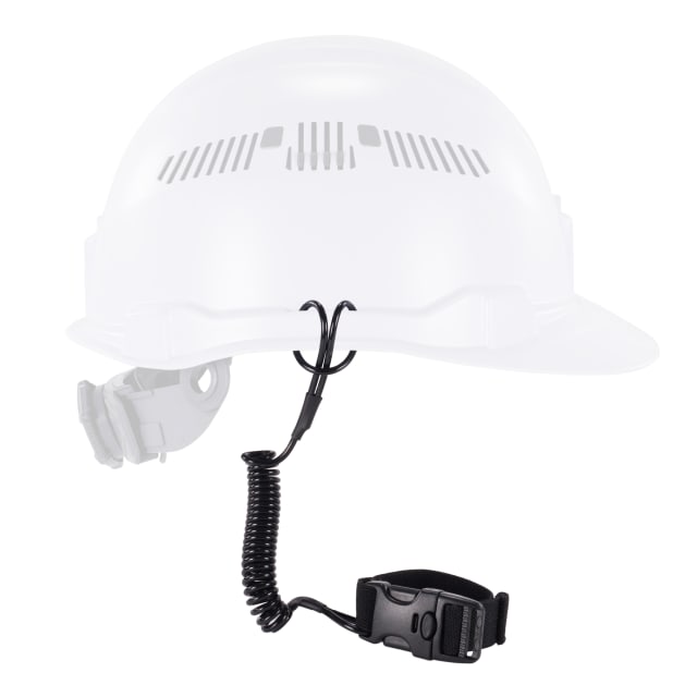 Squids 3157 Coiled Hard Hat Lanyard with Buckle - 2lbs / 0.9kg