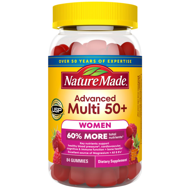 Nature Made Advanced Multivitamin Gummies 50 + for Women, Womens Multivitamins Gummies with Magnesium Citrate, Vitamin D3, Zinc, Calcium and All 8 B Vitamins, 84 Count, 28 Day Supply