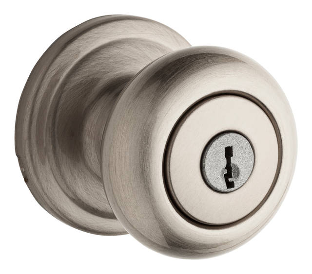 Troy Entry Knob featuring SmartKey™ in Satin Chrome