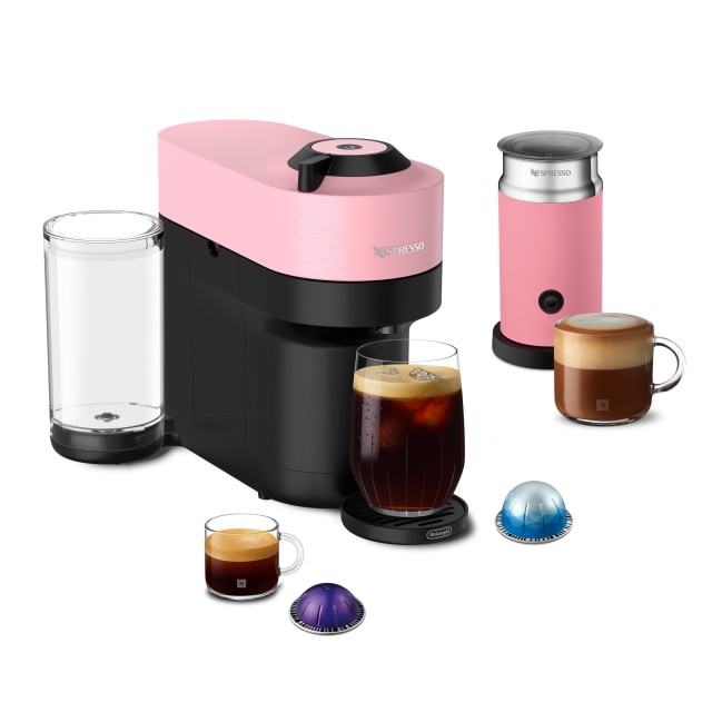 Nespresso Vertuo Pop+ Coffee and Espresso Maker with Aero3 Milk Frother by De’Longhi, Candy Pink