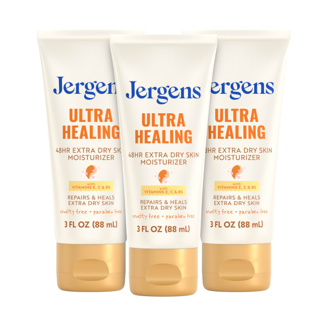 Jergens Ultra Healing Body Lotion, Moisturizer for Dry Skin, 3 fl oz, 3pk