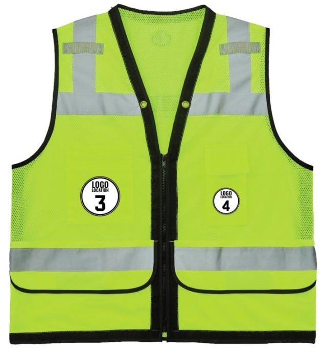 Glowear 8253HDZ Heavy-Duty Mesh Surveyors Vest - Type R, Class 2, Zipper