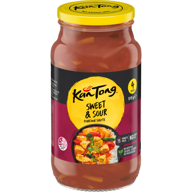 KAN TONG Meal Base Sweet & Sour Stir Fry Cooking Sauce 515g Jar