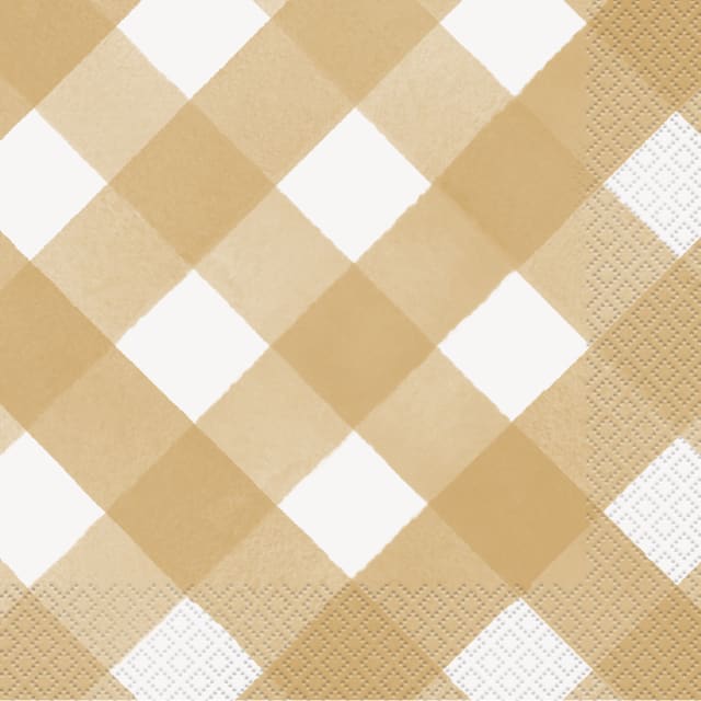 17853  Family Thanksgiving Gingham Luncheon Napkins, 16ct