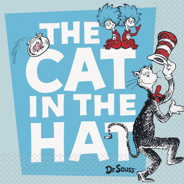 44759  Cat in the Hat Luncheon Napkins, 16ct