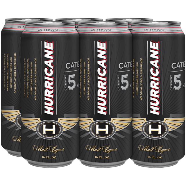 Hurricane Malt Liquor, 6 Pack 16 fl. oz. Cans, 6.0% ABV