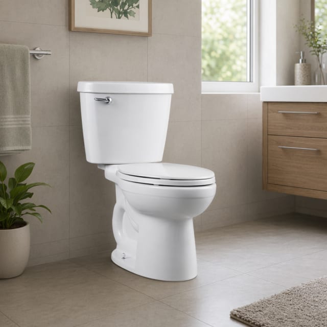 Two-Piece Elongated 1.28 GPF Toilet in White