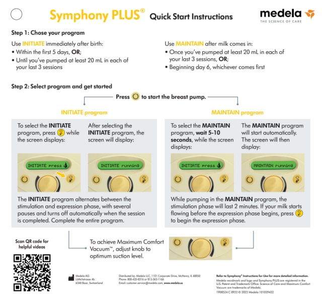 Symphony PLUS® Breast Pump Quick Start Card