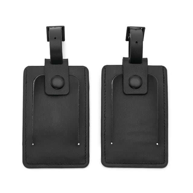 Organization Acc 2Pk Leather Id Tags T - Black