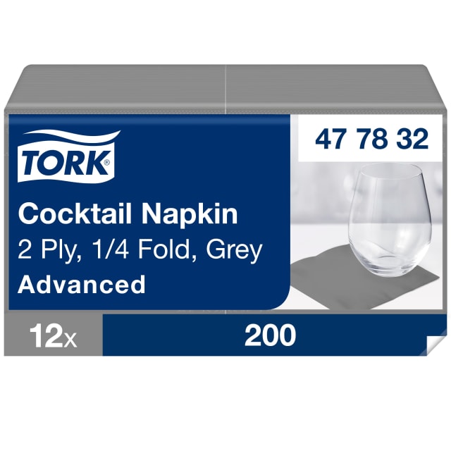 Tork Grey Cocktail Napkin