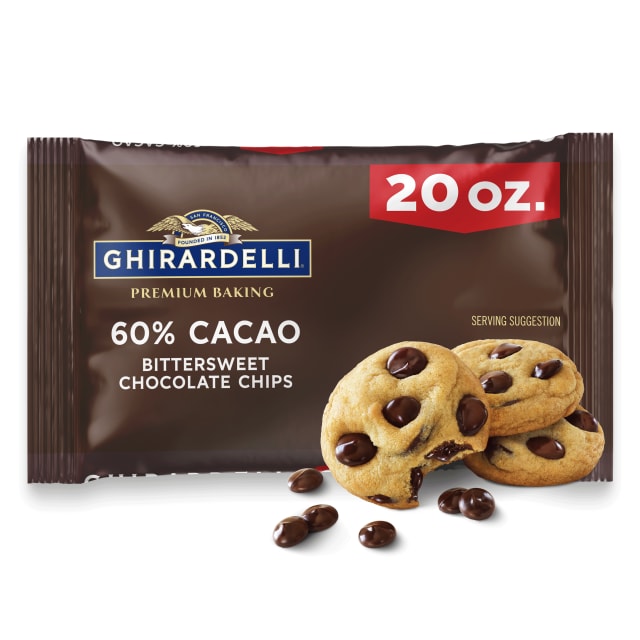 GHIRARDELLI 60% Cacao Bittersweet Chocolate Premium Baking Chips, 20 oz Bag