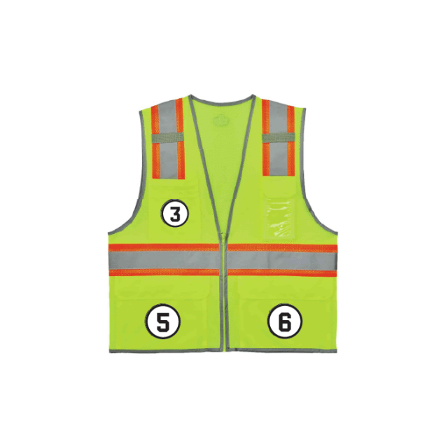 GloWear 8246Z Two-Tone Mesh Hi-Vis Safety Vest - Type R, Class 2, Zipper, Reflective Binding
