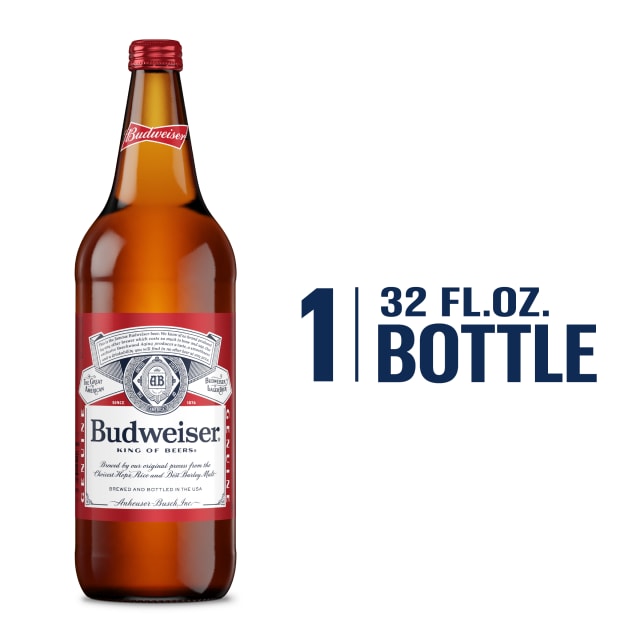 Budweiser Lager Beer 32 fl oz Bottle, 5% ABV