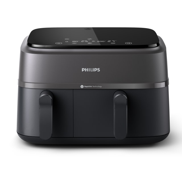 Philips 3000 Series Dual-Basket Airfryer, 9.5 Qt (9L) Capacity, Black