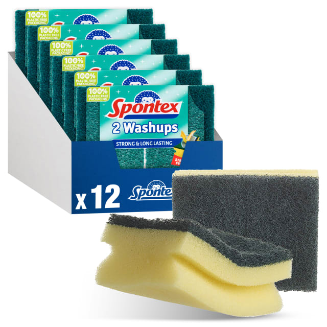 Spontex Washups Sponge Scourers Value Pack | 12 Count