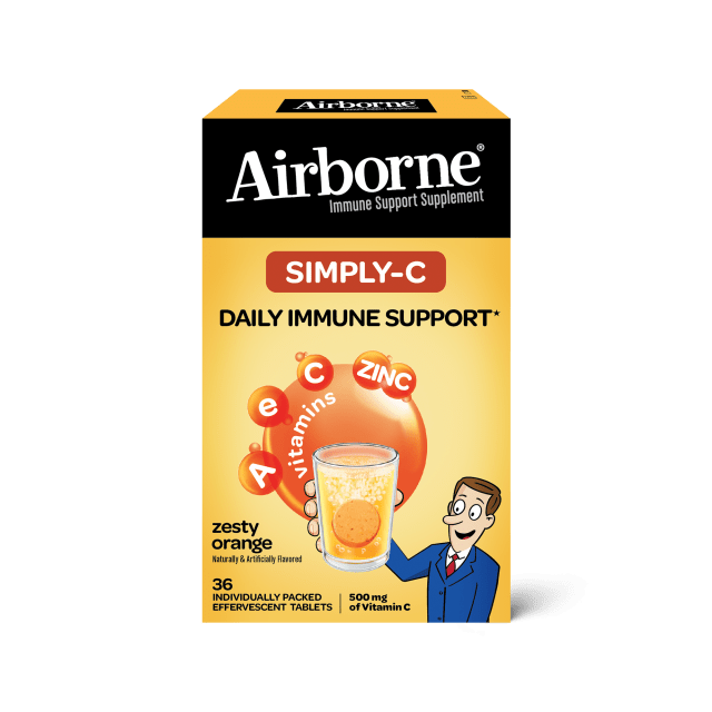 AIRBORNE® Effervescent Tablets - Simply-C Zesty Orange 24/36 ct.