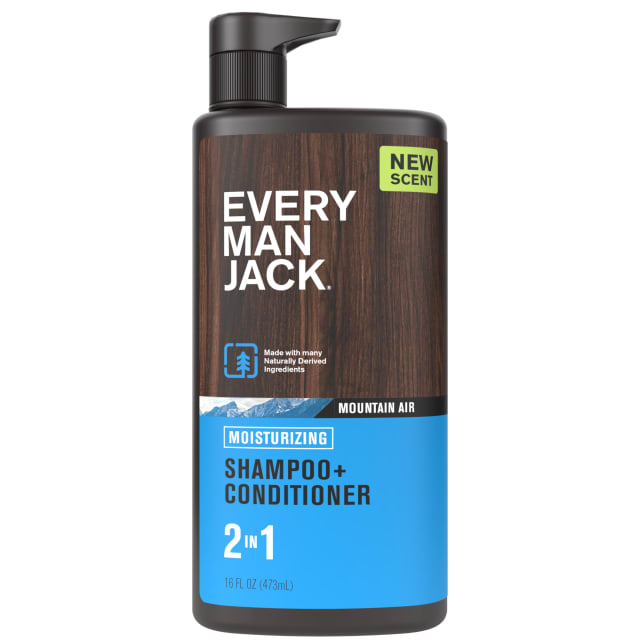 Every Man Jack Mountain Air Daily 2-in-1 Shampoo &amp; Conditioner for Men, Naturally Derived, 16 fl. oz