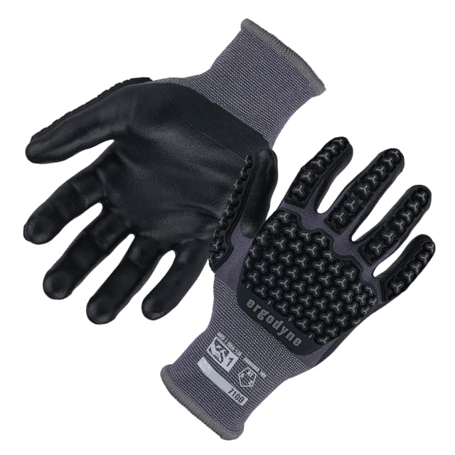 7100 2XL Gray Nitrile Coated Impact Gloves