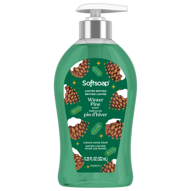 Savon liquide pour les mains Softsoap en édition limitée, Savon à mains pour la salle de bains ou la cuisine, Parfum pin d'hiver, 332 ml