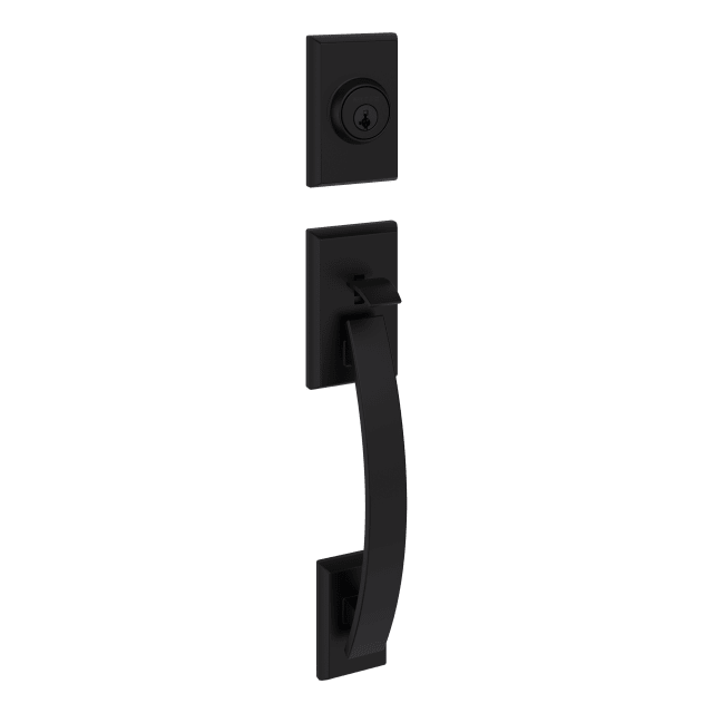 Tavaris Single Cylinder Exterior Only Handleset featuring SmartKey Security™ in Matte Black