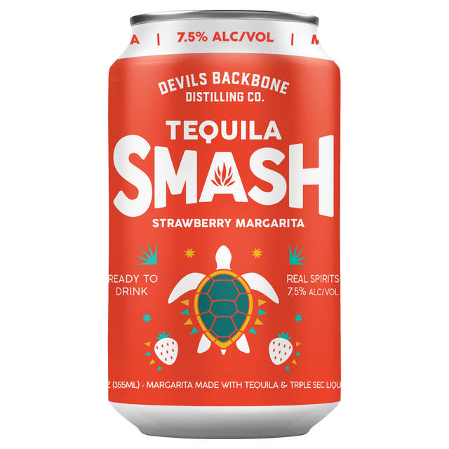 Devils Backbone Distilling Company Tequila Smash Strawberry Margarita 7.5%, 12oz Can