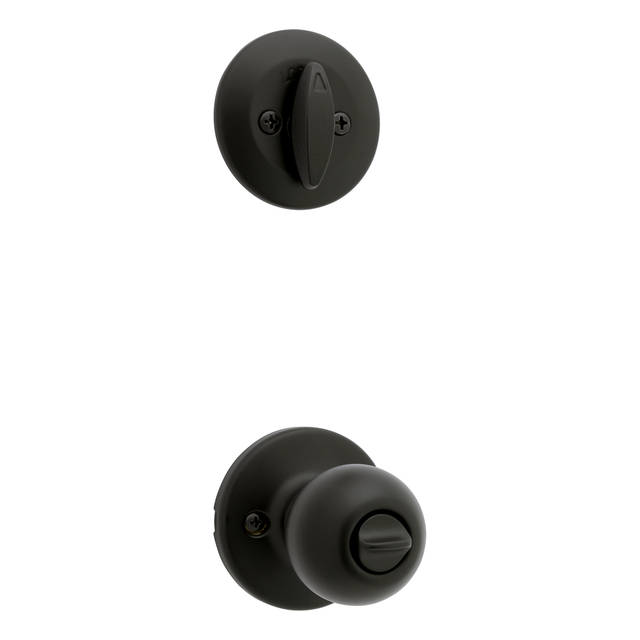 Yukon Keyed Entry Handleset Knob, Interior Only in Matte Black