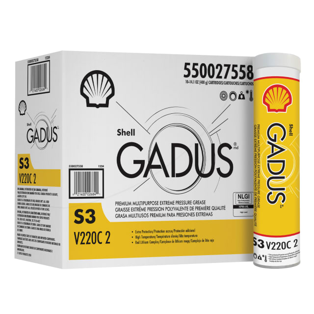 Shell Gadus S3 V220C 2 Premium Multipurpose Extreme Pressure Grease, 14.1 Ounce (10 Pack)