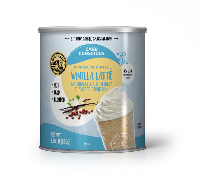 Big Train Carb Conscious Vanilla Latte Blended Ice Coffee, 2 x 1.85 lb