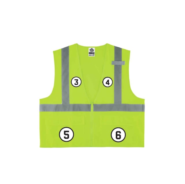GloWear 8225Z Solid Hi-Vis Safety Vest - Type R, Class 2, Zipper