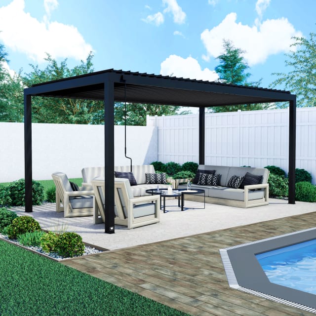 5.5m X 3m Sarasota Steel Louvered Pergola