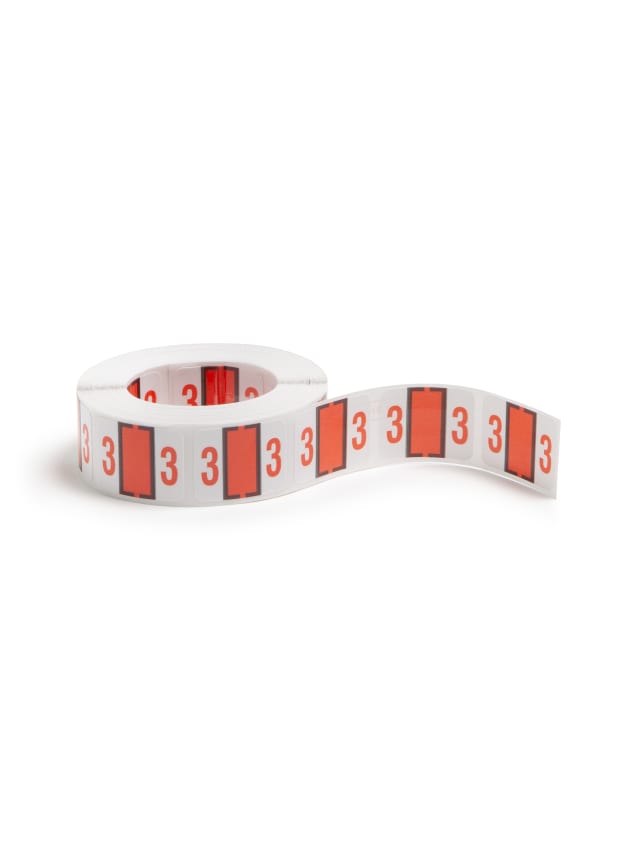 BCCRN Bar Style Color-Coded Numeric Labels, 0-9 Rolls