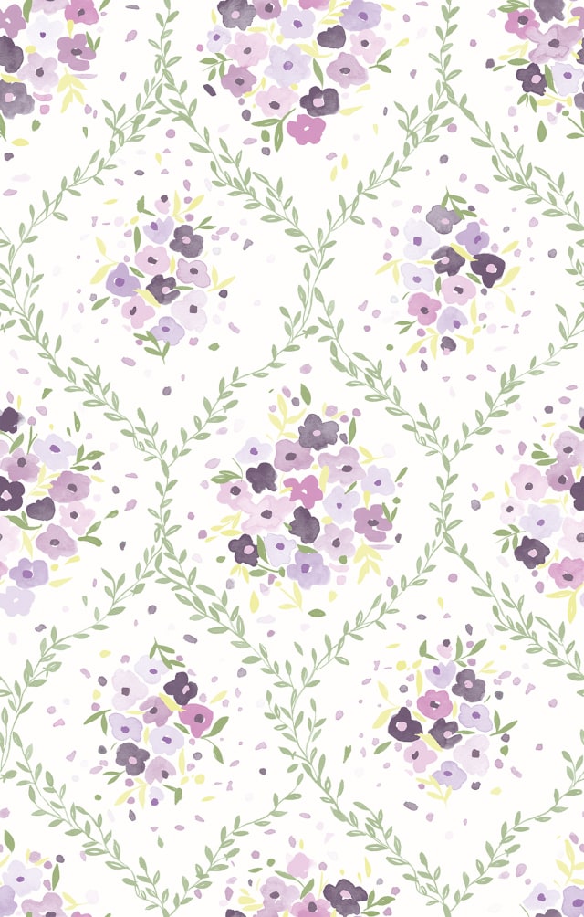 Lavender Trellis Lavender Peel &amp; Stick Mural