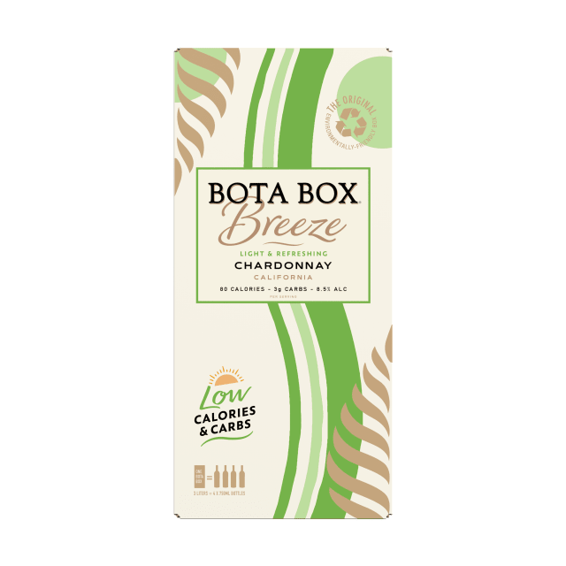 Bota Box Breeze Chardonnay White Wine, 3 L (Equals 4 x 750mL Glass Bottles), 8% ABV
