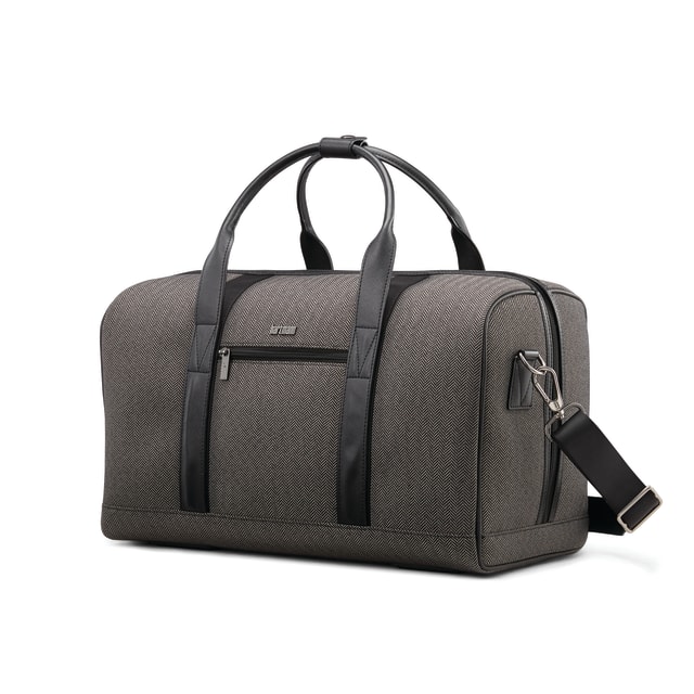 Herringbone Deluxe Weekend Duffel - Black Herringbone