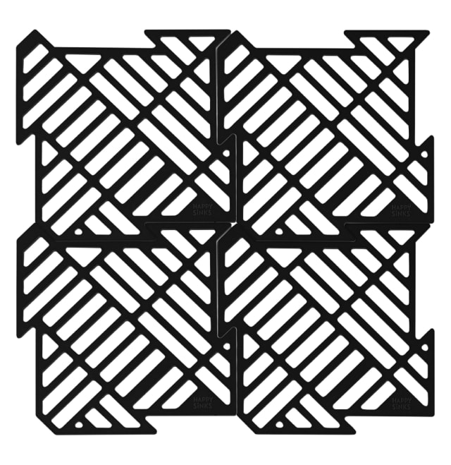 Happy Sinks Sink Mat Set - Black - 4pcs