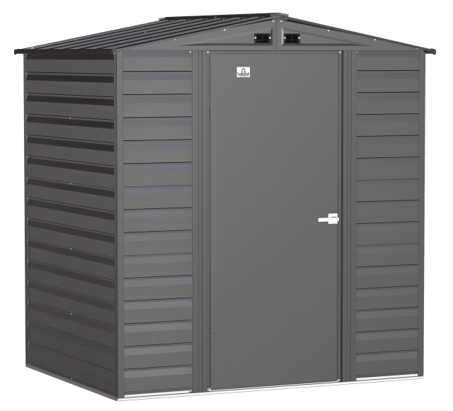 Select Steel Storage Shed Steel Storage Shed, 6X5, Charcoal