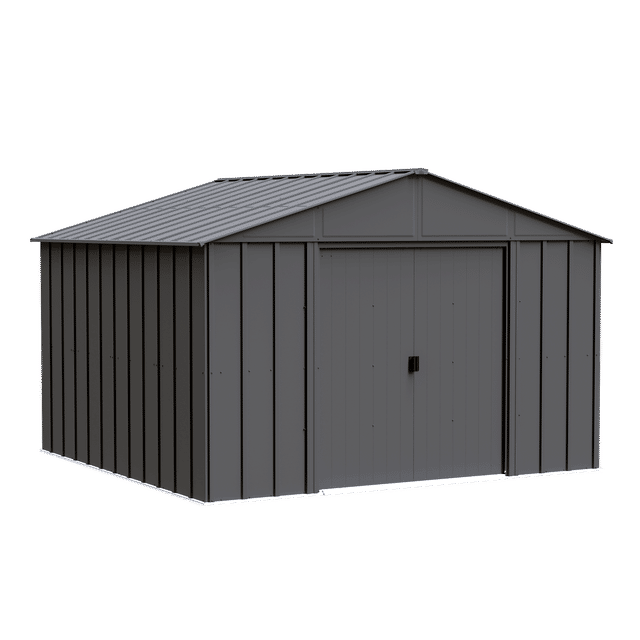Arrow Steel Storage Shed, 10x10 ft., Charcoal