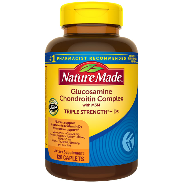 Nature Made Glucosamine Chondroitin Complex with MSM, Dietary Supplement for Joint Support, 120 Caplets, 60 Day Supply