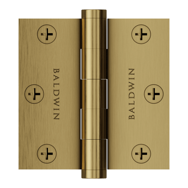 1030 3" Square Corner Hinge In Heirloom Brass