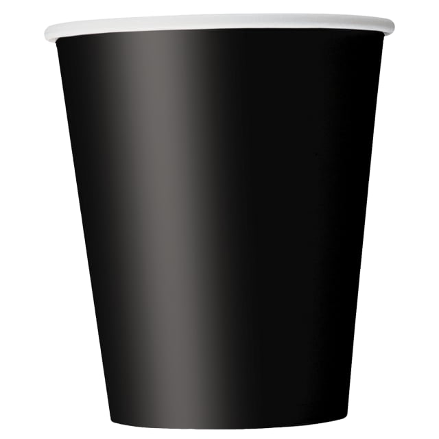 34116 Midnight Black Solid 9oz Paper Cups, 20ct