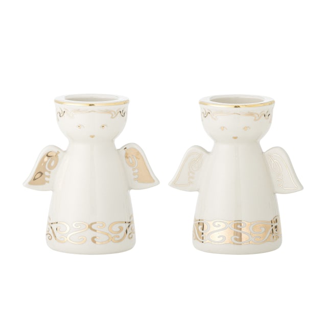 82062828 - Faella Votive & Candle Holder, White, Stoneware STOCK: 130