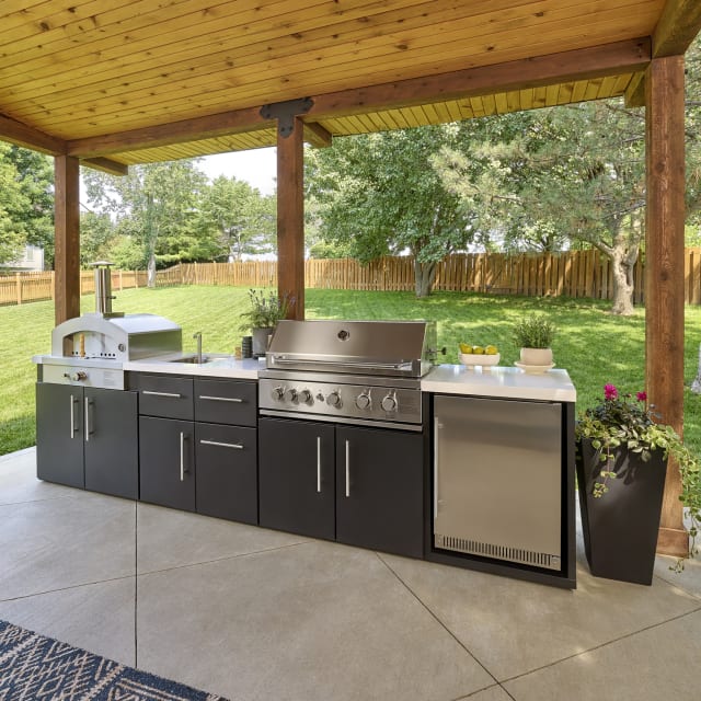 Emory 12' Outdoor Kitchen Island - 38 Grill/ 32 Pizza Oven