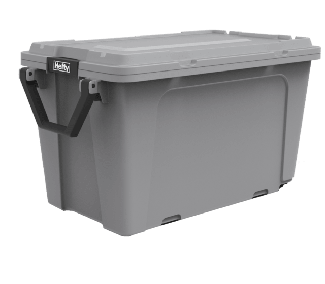 Hefty 28-gal MAX Pro Rolling Storage Tote, Gray