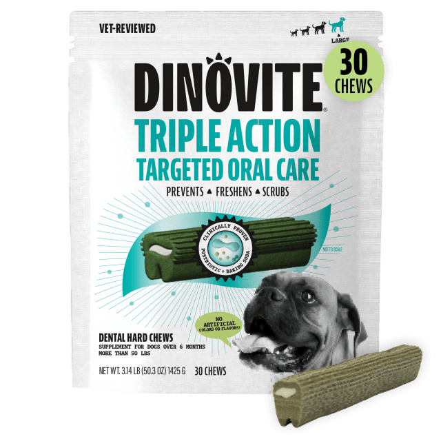Dinovite Triple Action Targeted Oral Care for Large Dogs 30 Chews