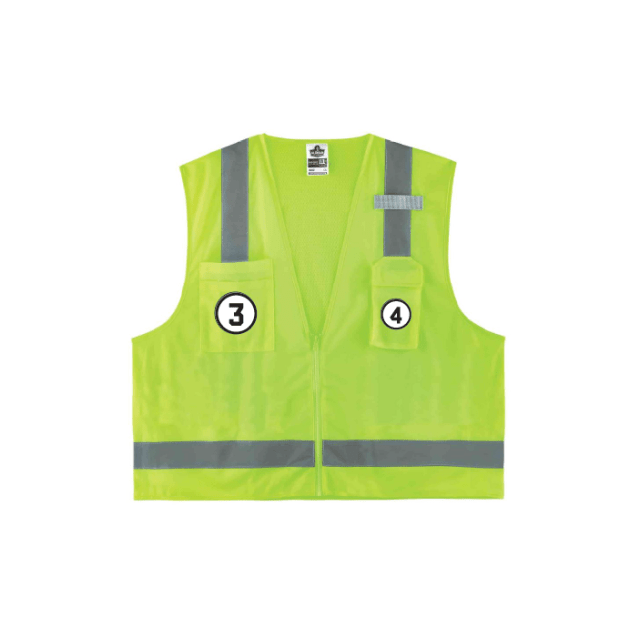 GloWear 8249Z-S Hi-Vis Surveyor Vest - Type R, Class 2, Zipper, Single Size