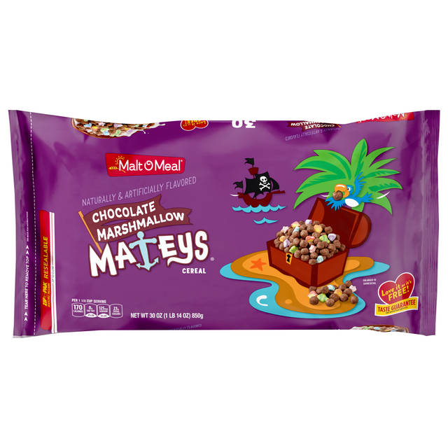 Malt-O-Meal Chocolate Marshmallow Mateys Breakfast Cereal, Cocoa & Marshmallows, 30 oz Bag