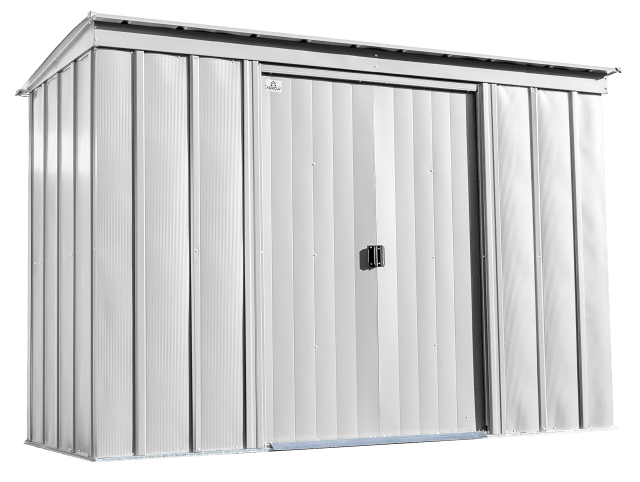 Classic Steel Storage Shed, 10X4, Flute Grey
